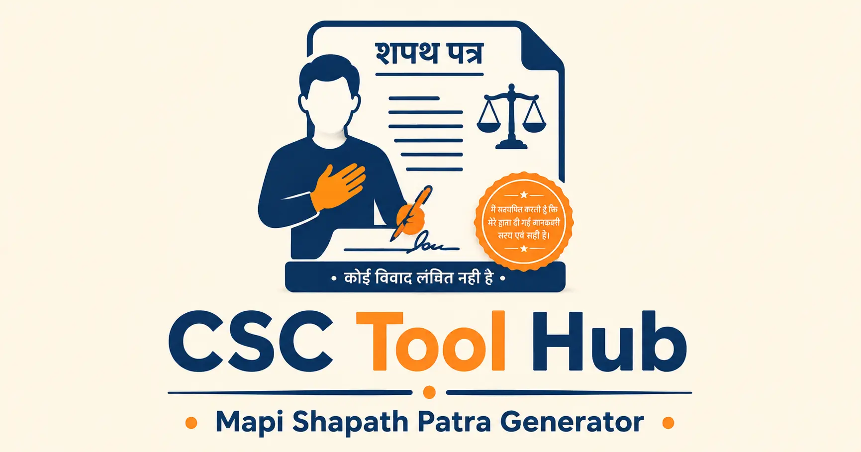 Mapi Shapath Patra Generator online tool main interface - CSC TOOL HUB