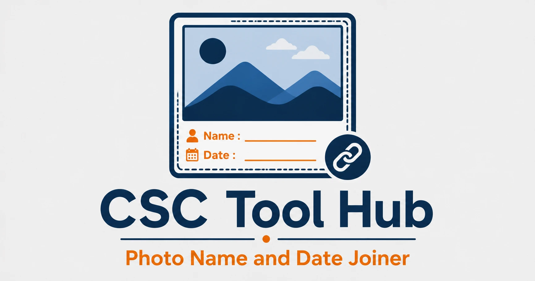 Photo name and date joiner preview showing name and date added to photo with black border