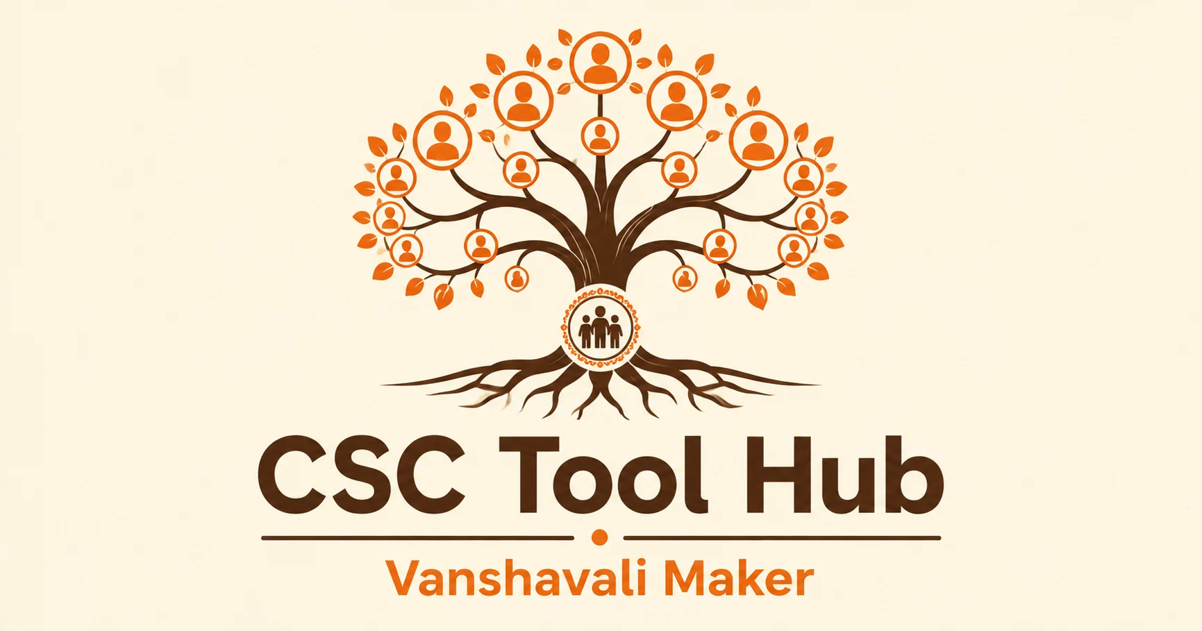 Vanshavali maker online free tool interface showing family tree editor with Hindi and English support by CSC Tool Hub